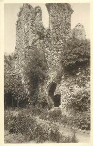 UK real photo postcard castle ruins to identify