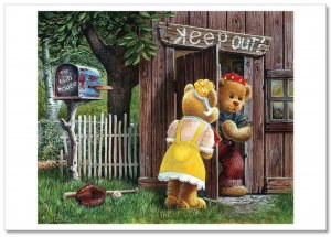 TEDDY BEAR CORNER Toys Life Art for Child by J. Bindon Russian Modern Postcard