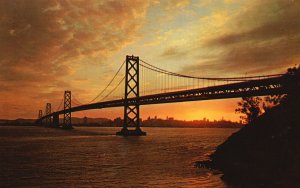 Postcard San Francisco-Oakland Bay Bridge Cantilever Bridge in San Francisco CA