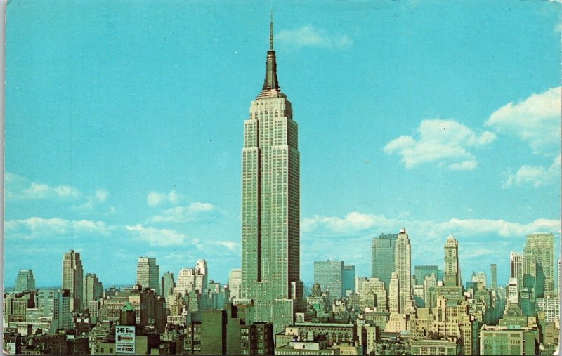 Empire State Building New York City NYC NY Tallest Structure Postcard VTG UNP 