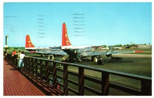 Boeing Stratocruisers at Minneapolis St Paul Airplane Postcard Posted 1957