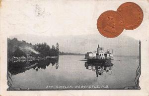 Steamer Rustler Newcastle NB 1904 1 Cent Coin Postcard