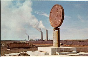 Circa 1965 Sudbury Post Card The Big Penny Replica Smelter Numismatic Park