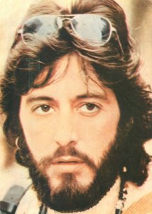 Postcard Actor film star movie man Al pacino glasses beard hair