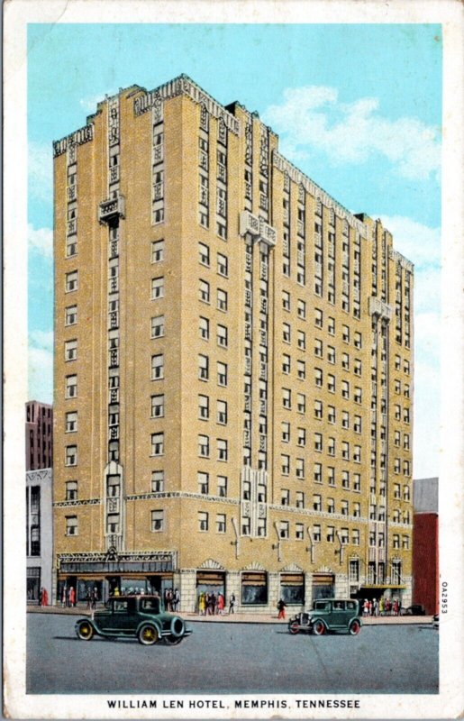 Postcard TN Memphis - William Len Hotel