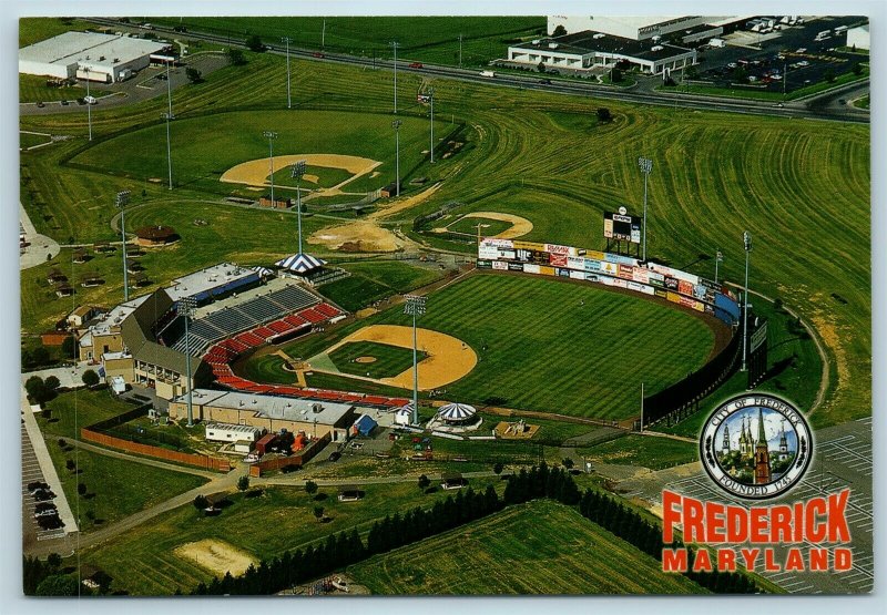 Postcard MD Frederick Aerial View Harry Grove Baseball Stadium Frederick Keys X5