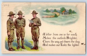 1918 Military Soldier With Pipes Letter WWI Little Rocks Arkansas AR Postcard