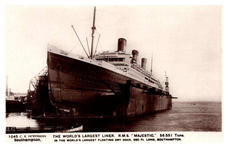  R.M.S. Majestic ,  White Star Line ,  In Dry Dock  , RPC