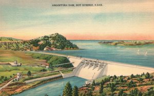 Vintage Postcard Angostura Dam Missouri Valley Project Hot Springs South Dakota