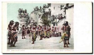 Postcard Old Wild West Cowboy Indian Moki Snake Dance Snake