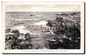 Old Postcard Around Plougasnou Primel Tregastel Rocks Study