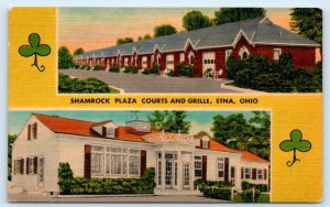 ETNA, OH Ohio ~ SHAMROCK PLAZA COURTS  c1940s Licking County Roadside Postcard