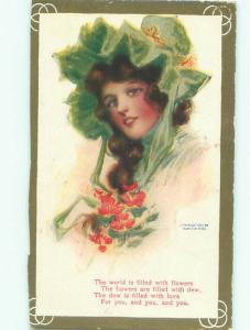 Divided-Back PRETTY WOMAN Risque Interest Postcard AA8687