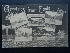 Dorset POOLE 5 Image Multiview inc RAILWAY STATION c1907 Postcard by E. Stevens