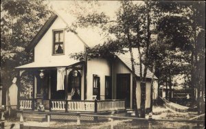 Onset Cape Cod MA Cottage CRISP 1907 Real Photo Postcard