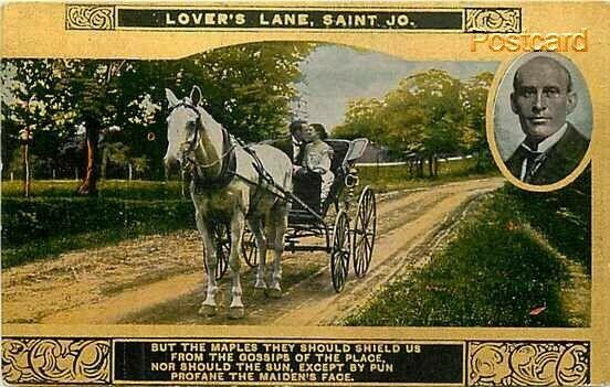 MO, Saint Joseph, Missouri, Lovers Lane, Couple in Buggy, Poem, Eugene Field