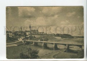 437354 ESTONIA NARVA View of the old town and the bridge Vintage postcard