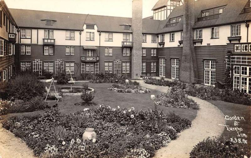 Eureka California Inn Garden Real Photo Antique Postcard K84900