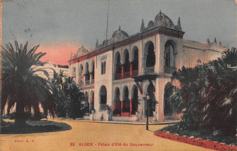 Palace of the Governor, Algiers, Algeria, Early Postcard, Used, Postage Due