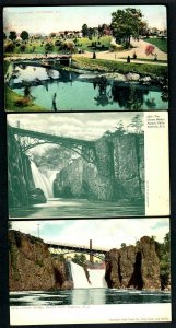 G87 Paterson, N.J. 3 Pcs. Vintage West Side Park, The Chasm Bridge Passiac Falls