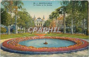 Old Postcard MONTE CARLO The Casino and Gardens