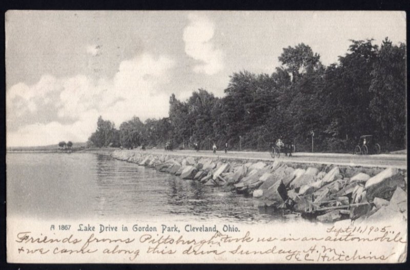 Ohio CLEVELAND Lake Drive in Gordon Park - pm1905 - Und/B - Vintage 1900s