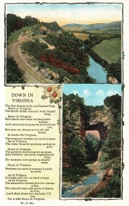 Vintage Postcard Down In Virginia Historical Landmarks Tourist Attractions VA