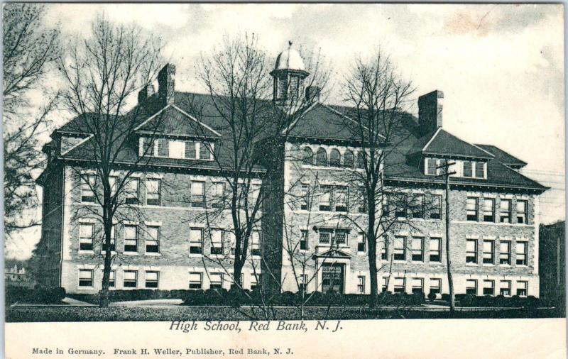 RED BANK, NJ New Jersey    HIGH SCHOOL   1906    by  Frank Weller    Postcard