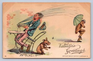 J93/ Valentine's Day Love Holiday Postcard c1910 R.F. Outcault Dog 276