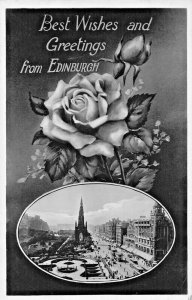 EDINBURGH SCOTLAND~BEST WISHES-GREEINGS-AULD LANG~LOT 3 FLOWER PHOTO POSTCARDS