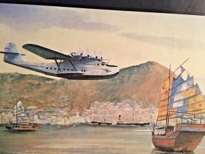 Postcard Pan Am issue Philippines Clipper arrives in Hong Kong  , painting.   Y3