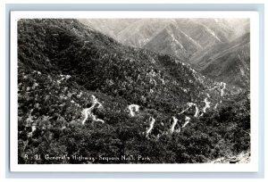 Vintage RPPC Generals Highway Sequoia National Park Postcard P220E