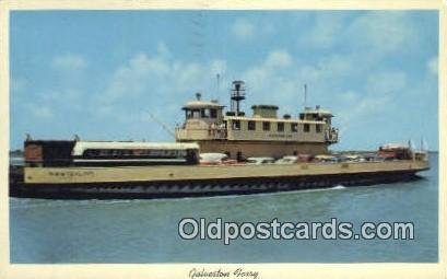 Galveston Ferry, Galveston, Texas, TX USA Ferry Ship 1969 light wear postal u...