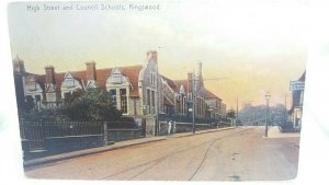 Vintage Antique Postcard High Street and Council Schools Kingswood Bristol c1910