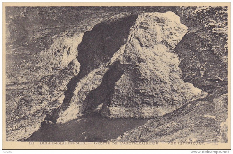 Grotte De L'Apothicairerie, Vue Interieure, BELLE-ISLE-EN-MER (Morbihan), Fra...