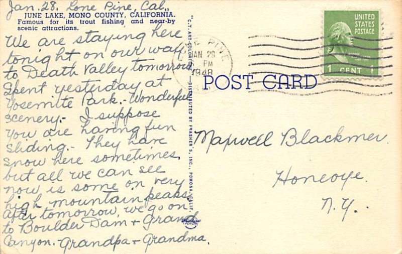 June Lake in the High Sierra Mono County CA