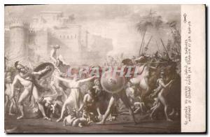 Old Postcard The Louvre Museum J David The Sabine stopping the battle between...