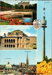 Circa 1960/70s Vintage Vienna Austria Postcard Multiple Scenes Of The City