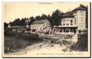 Old Postcard Pornic Gourmalon Casino The Waves