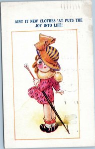 postcard Aint it New Clothes 'At Puts the Joy into Life! Kid Comic 538