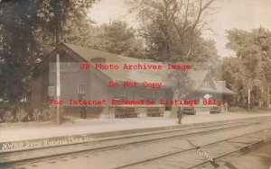 Depot, Illinois, Norwood Park, RPPC, Chicago North Western Railroad Station