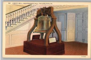 Linen Postcard~Liberty Bell in Philadelphia,PA