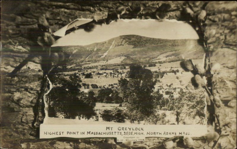 North Adams MA Mt. Greylock c1910 Unused Real Photo Postcard