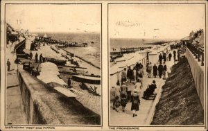 Sheringham Norfolk Multiview Parade and Promenade 1900 -1920s Vintage Postcard