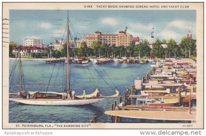 Yacht Basin Showing Soreno Hotel And Yacht Club St Petersburg 1936 Curteich F...