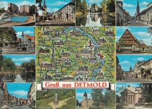 Grub Aus Detmold German Map Postcard