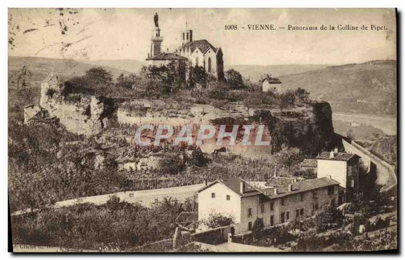 Postcard Old Vienna Panorama Hill Pipet