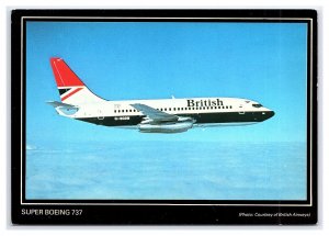 British Airways Boeing 737 Twinjet Postcard Continental View Card Airplane 