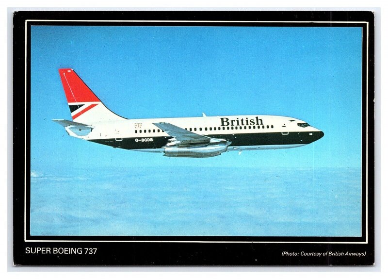 British Airways Boeing 737 Twinjet Postcard Continental View Card Airplane