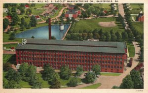 Vintage Postcard 1920's Mill 6 Pacolet Manufacturing Co. Gainesville Georgia GA